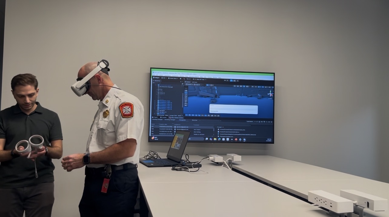 Presentation of the digital twin fire demo to Arlington County leadership